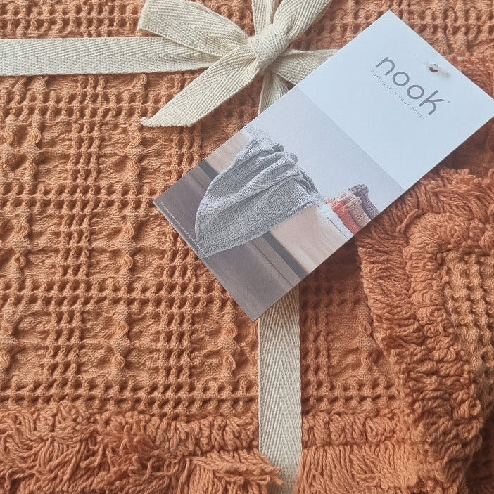 Kokvilnas pleds PICK 130x170 ORANGE