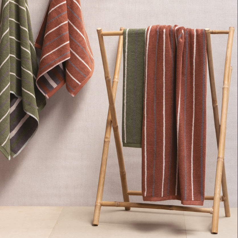 Frotē dvieļi BOLD brūnā un zaļā krāsā