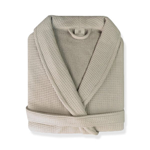 Halāts NATURAL Waffle S izmērs beige 100% organiskā kokvilna