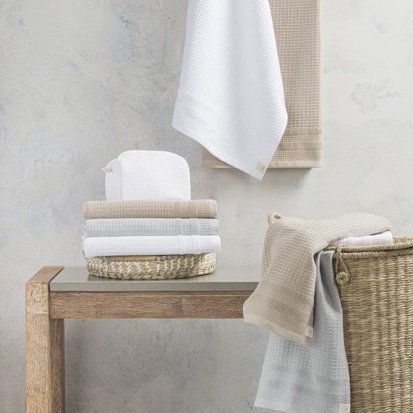 Dvieļi vafeļu N HOME 100% kokvilna Izgatavoti no otrreizēji pārstrādātās ORGANISKĀS dzijas