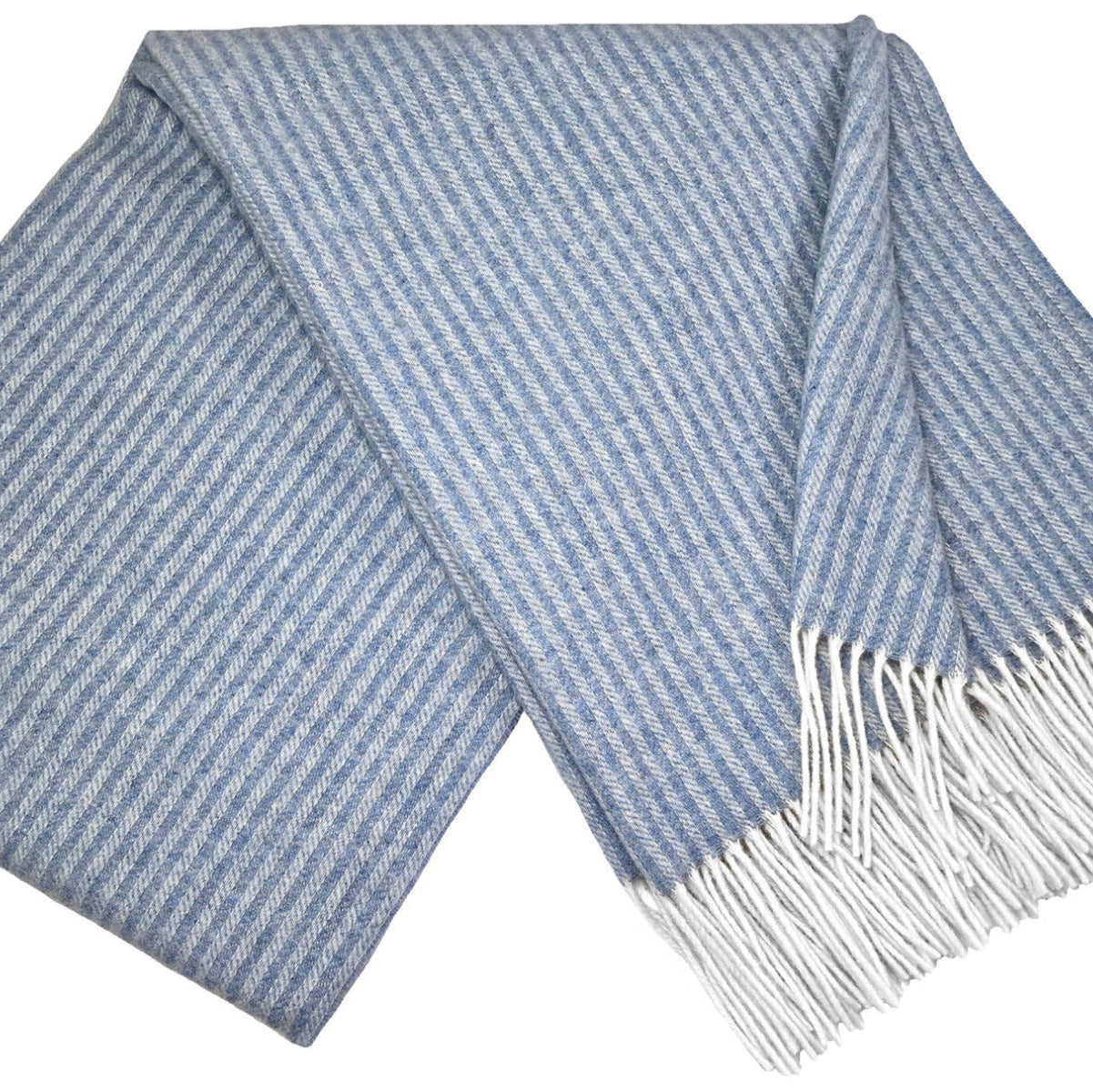 Pleds FARO S (svītrains) blue 140x200 90% merino vilna, 10% kašmirs