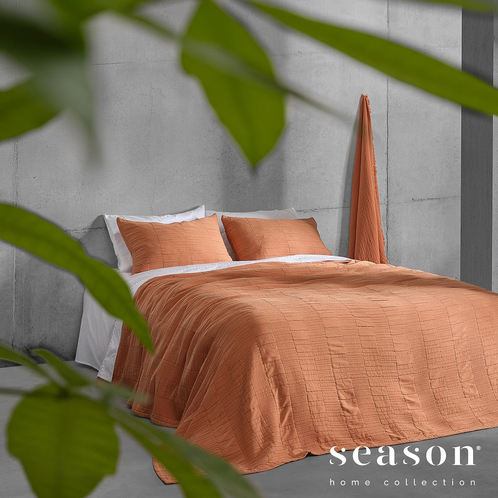 Gultas pārklājs FENDA 250x270 orange 100% kokvilna BCI cotton