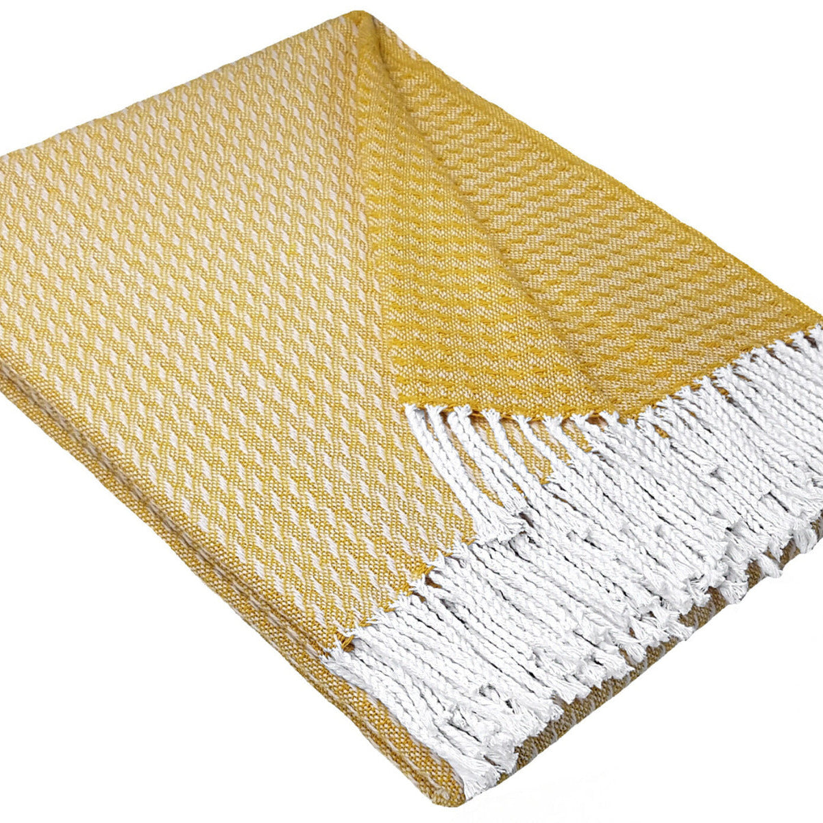 Pleds MALTA yellow 140x200 70% kokvilna 30% polesters