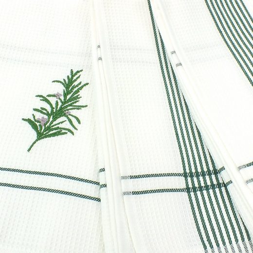 Virtuves vafeļdvielis ar izšūvumu 50x70 ROSEMARY 100% kokvilna