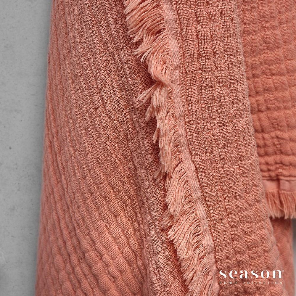 Kokvilnas pleds SIGNO orange 130x170 100% kokvilna BCI cotton