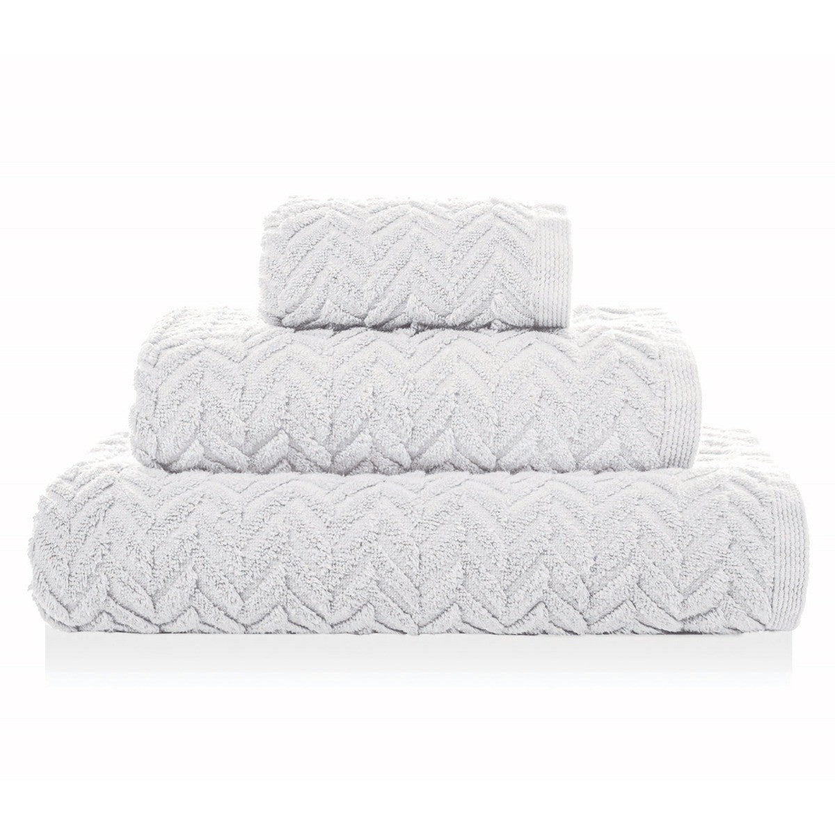 Terry jacquard towels CHEVRON 100% cotton Zero Twist 4 colors