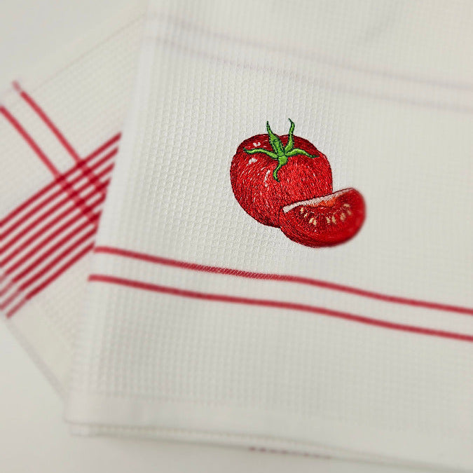 Virtuves vafeļdvielis ar izšūvumu 50x70 TOMATE 100% kokvilna