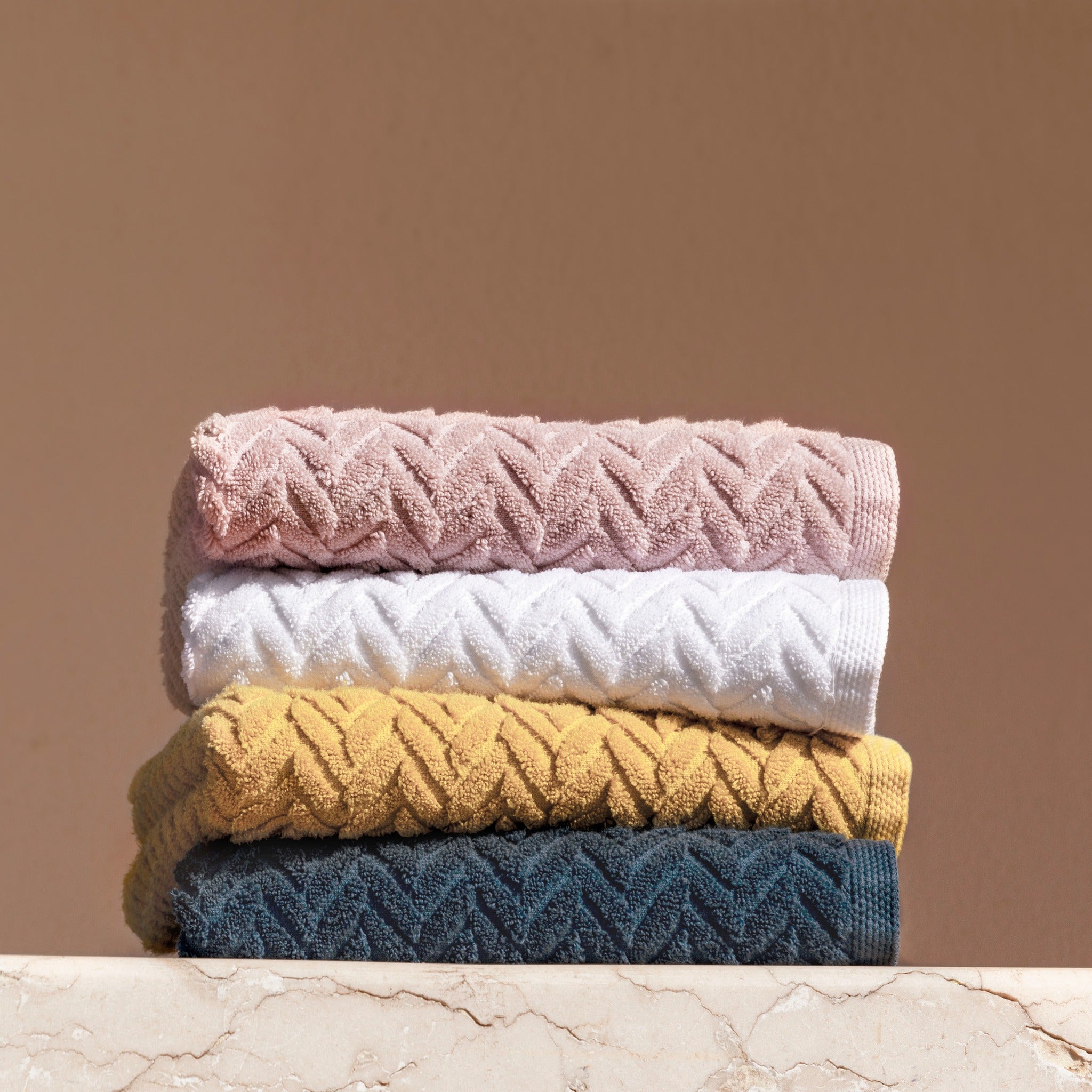 Frotē žakarda dvieļi CHEVRON 100% kokvilna Zero Twist 4 krāsas