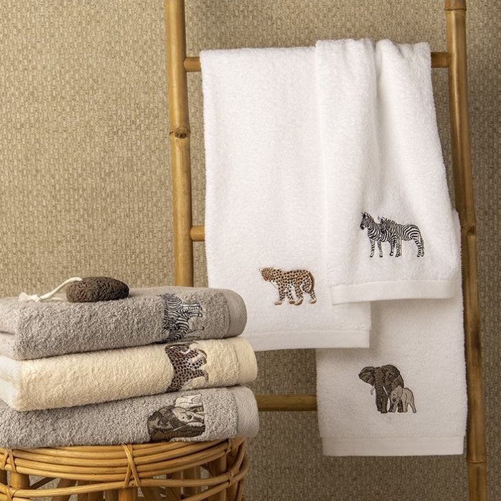 Frotē dvieļi ANIMALS- safari stāsts klasiskā vannas istabā