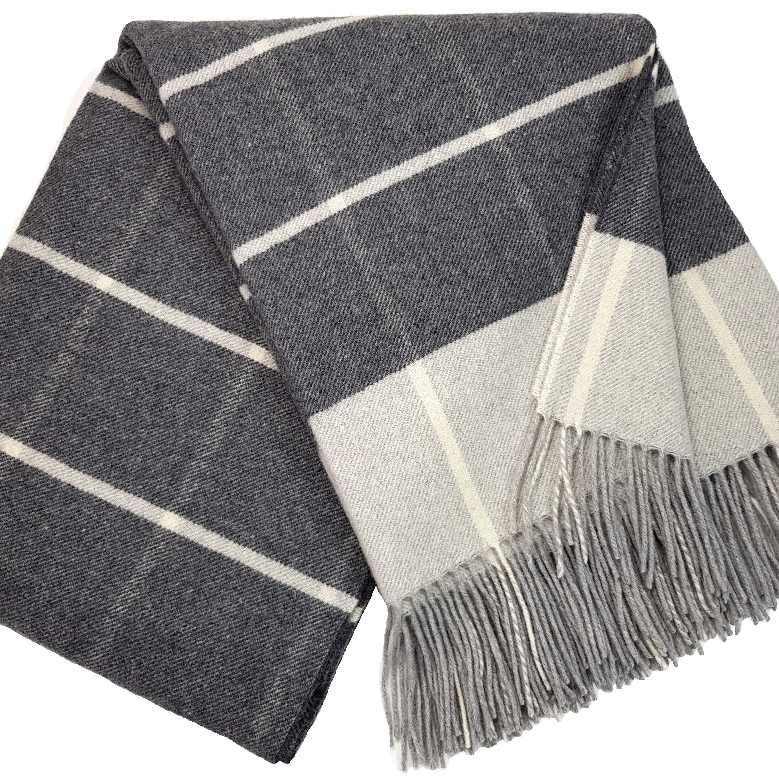 Pleds FARO dark grey 140x200 90% merino vilna, 10% kašmirs