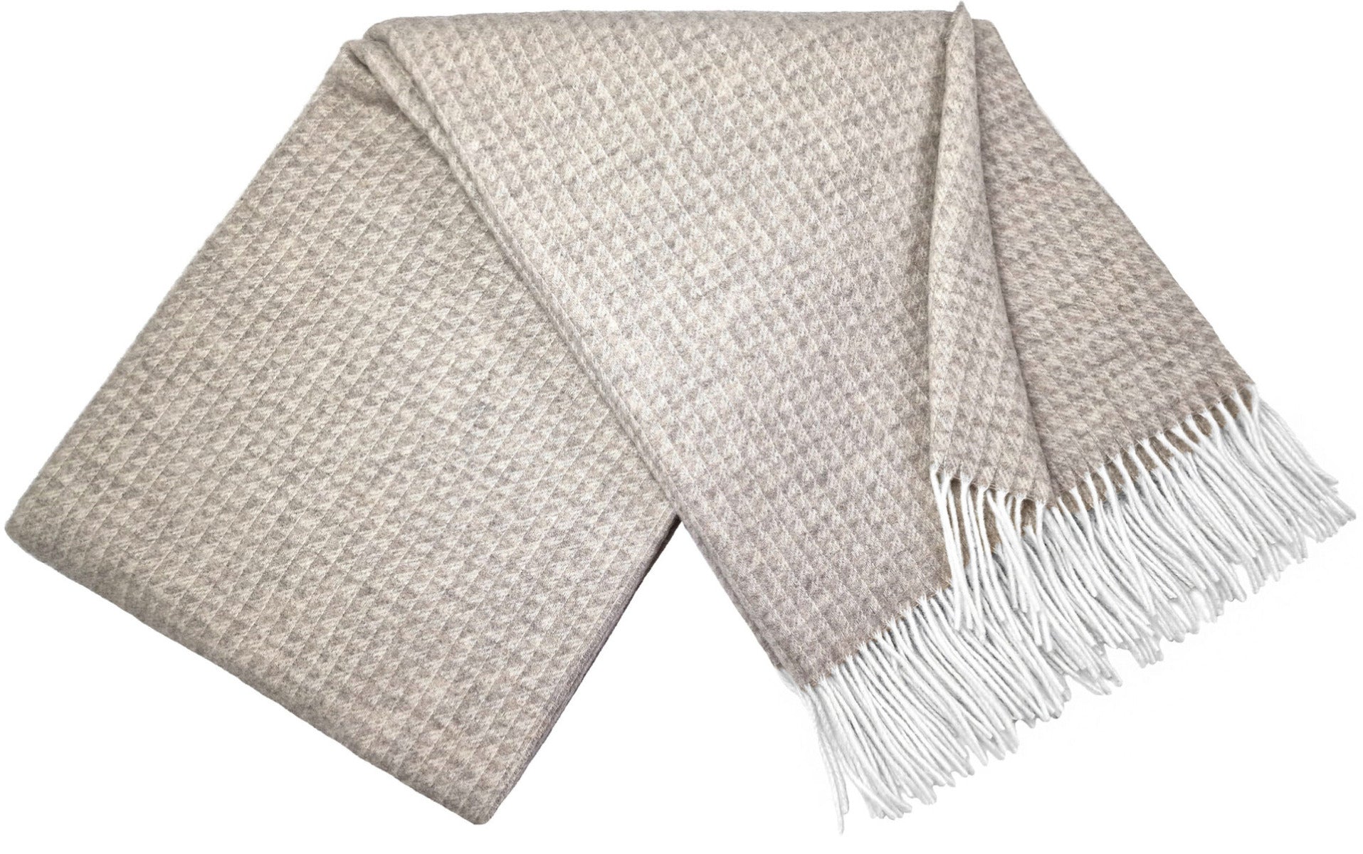 Pleds FARO D beige grey 140x200 90% merino vilna, 10% kašmirs