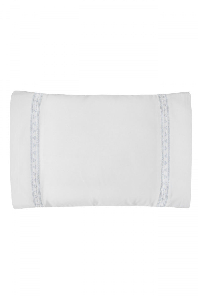 Mazuļu spilvendrāna IRIS 30x40 white/blue