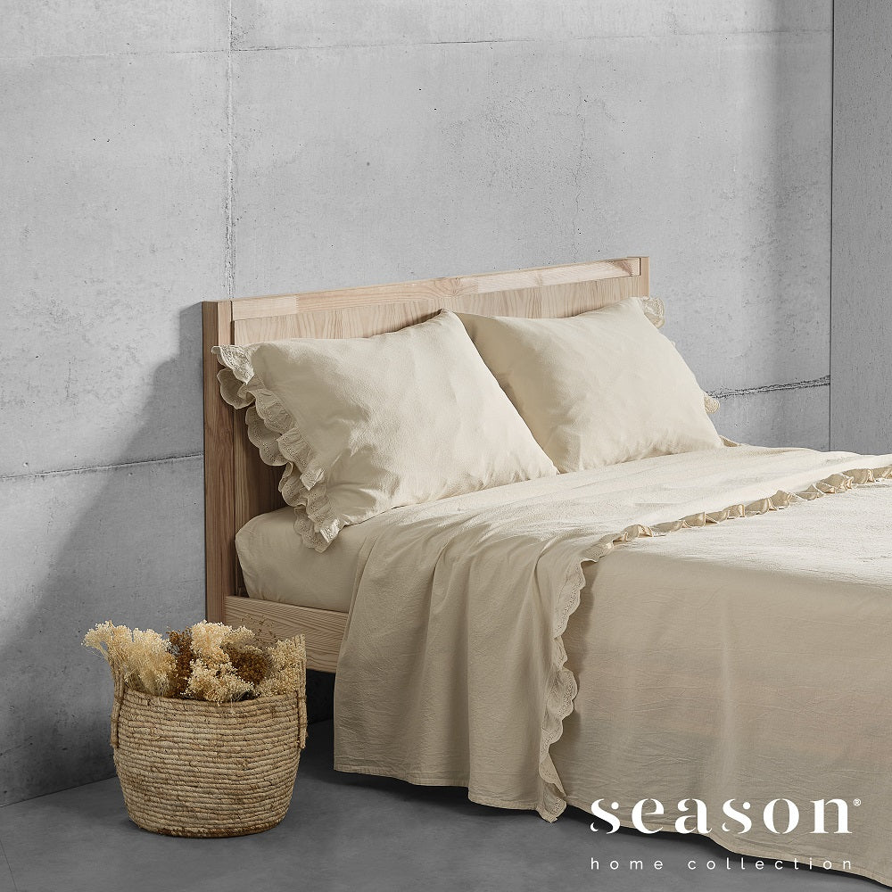 Gultas veļa LOVIN beige. Palags zem segas 240x260, palags ar gumiju 160x200x30, 2 spilvendrānas 50x75 100% kokvilna