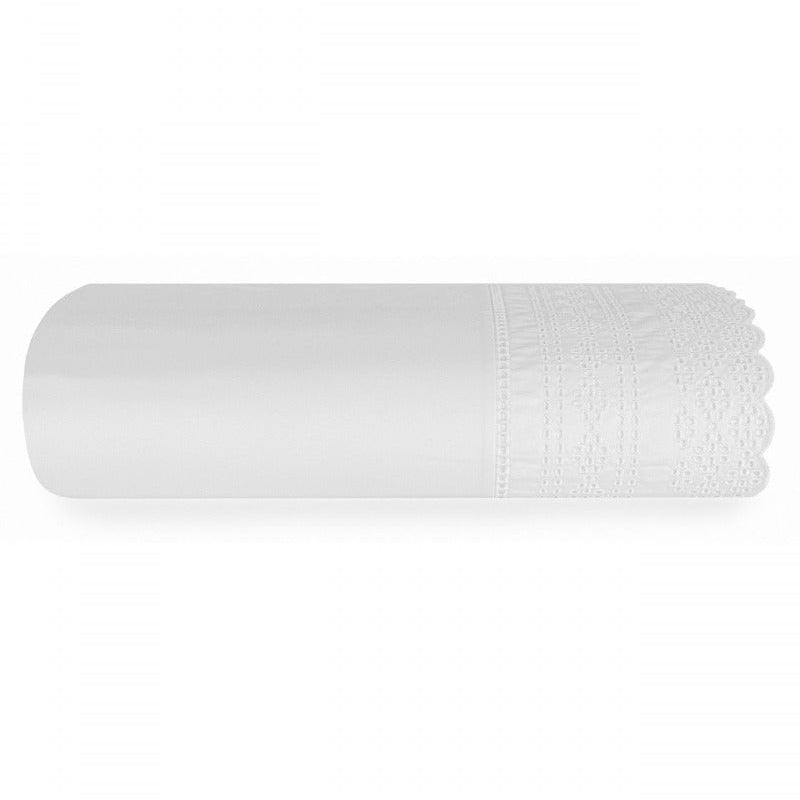 Perkala virspalags MARIA ar ažūru izšuvumu 220x290 white