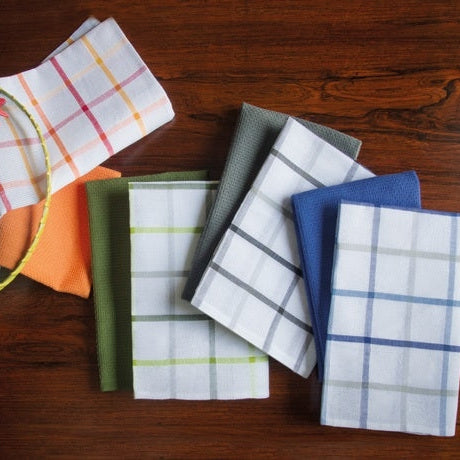 PURE Squares virtuves dvielis 50x70 rūtiņu sarkans 70% kokvilna 30% lins