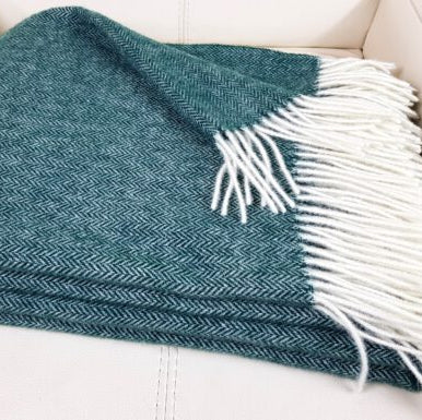 Pleds Tirol smarag 140x200 100% vilna 340g/kvm