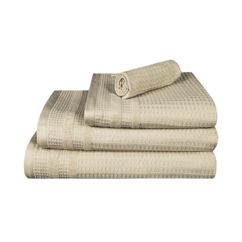 Dvielis N HOME 70x140 BEIGE no 100% kokvilnas Izgatavots no otrreizēji pārstrādātas ORGANISKĀS dzijas