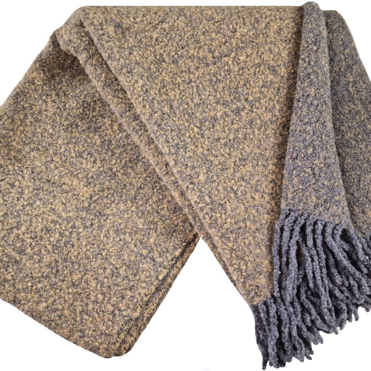 Vilnas pleds Venice Bucle 140x200 grey beige 100% vilna