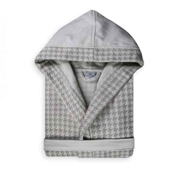 Халат с капюшоном ГУСИНАЯ ЛАПКА XL размер beige 100% хлопок